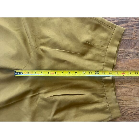 Vintage TODD OLDHAM Yellow Wide Leg 100% Silk Pants Trousers  Women's Size Large - Picture 6 of 8